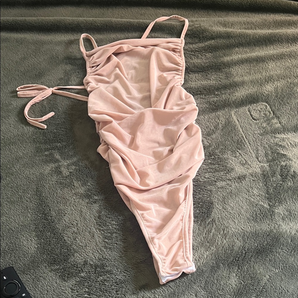 Pink Ruched Swimsuit